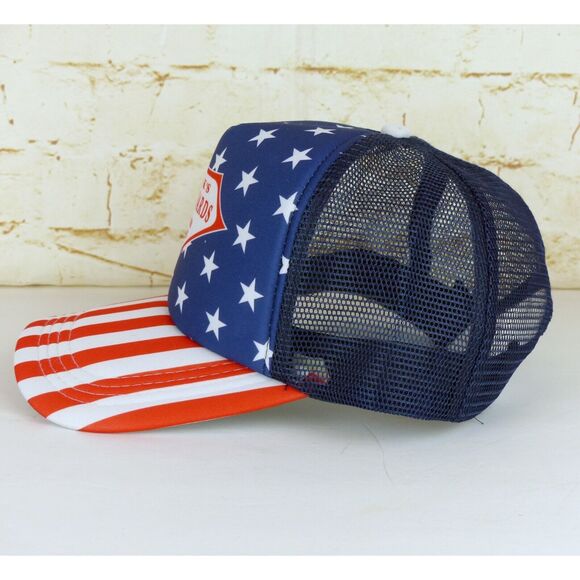 Jacks Surfboards USA Flag Trucker Hat Mens Blue Star Stripes Snapback America - Picture 3 of 12